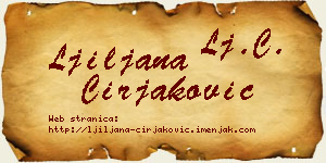 Ljiljana Ćirjaković vizit kartica